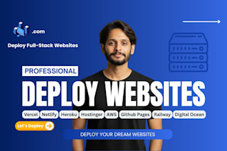 deploy your websites on AWS, netlify, vercel, hostinger azure, digital ocean