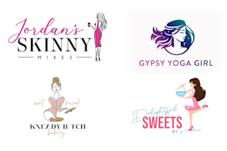 design feminine custom watercolor logo and brand kit