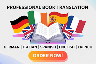 translate your book into german, italian, spanish, english, and french
