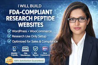 build fda compliant research peptide website for online sales
