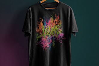 draw typography t shirt design and graphic t shirt