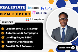 setup kvcore, lofty, follow up boss, and boldtrail for real estate