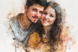 paint watercolor couple portraits