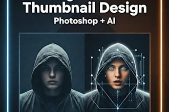 design high click through youtube thumbnails using photoshop and ai