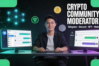 be your crypto telegram and discord moderator and community manager