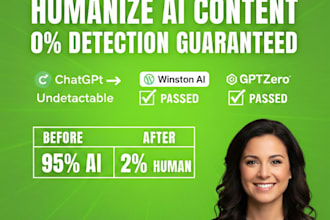 humanize ai content 0 percent detection SEO polish chatgpt