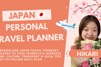 create a personalized japan travel itinerary just for you