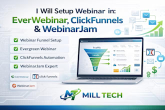 setup webinar in everwebinar click funnel and webinarjam