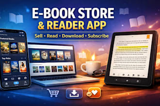 develop an ebook store and reader app with payments, library, and admin panel