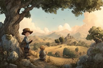 do children story book illustration, children story book illustration
