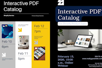 clickable interactive PDF catalog shopify product  faceless brand catalog design