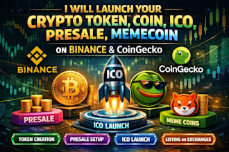 launch your crypto token, coin, ico, presale, memecoin on binance, coingecko