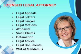 draft contracts, legal motions, lawsuits, legal complaints and legal letters