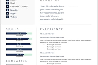 create a clean, ats friendly CV tailored to your job