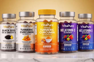 design supplement labels, vitamin packaging, fda compliance label for healthy