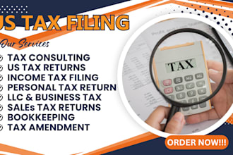 prepare your US tax returns, US tax filing, sales tax, llc tax, sales tax