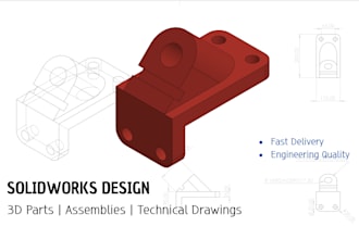 design mechanical parts and technical drawings in solidworks