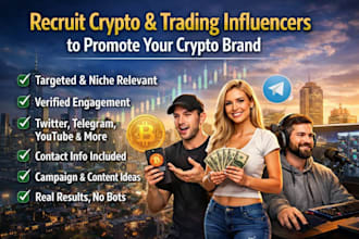 recruit crypto, trading influencers to promote your crypto brand