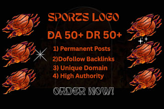 do high da sports logo with authority backlink