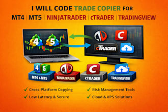 develop trade copier for mt4, mt5, ninjatrader, ctrader and tradingview