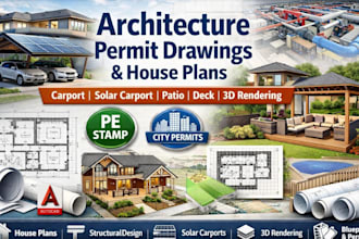 architecture permit drawings carport pergola patio and house plans
