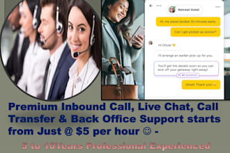 premium inbound call, live chat, call transfer, back office