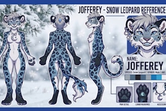 draw reference sheet furry fursona ref sheet fursona oc character sheet design