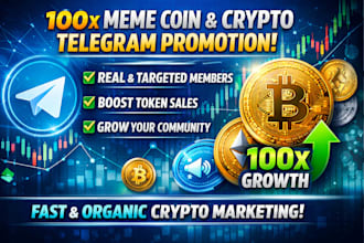 do telegram promotion, 100x meme coin token sales, crypto telegram marketing
