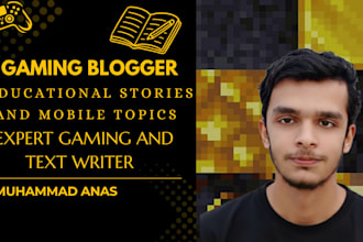 write expert gaming blogs, minecraft guides, and car stories