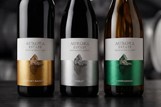 design a luxury wine bottle label for boutique and premium brands