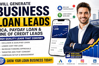 generate business loan leads, mca, payday loan leads, funding leads with ads