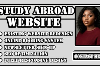 study abroad website, education consultant website, student visa website
