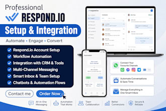 setup and automate respond io customer support integrate whatsapp CRM respond io
