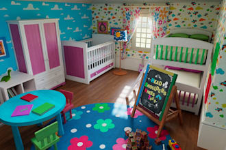 design kids room, nursery, play room, teenager room , kindergarten, daycare