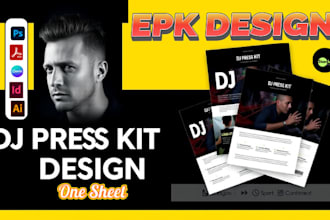 do high quality premiumj epk design dj epk dj press kit music press kit artist