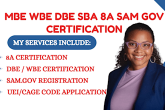 prepare and submit mbe wbe dbe sba 8a wosb sam gov certification