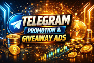 do telegram promotion giveaway ad, bring 50k to your project telegram promotion
