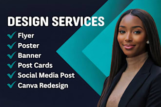 design flyer, poster, banner, post cards, social media post, canva redesign