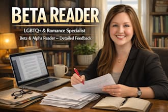 beta read your lgbtq ya romance and give detailed reader feedback