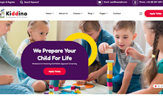 design daycare website childcare, kindergarten, preschool children website