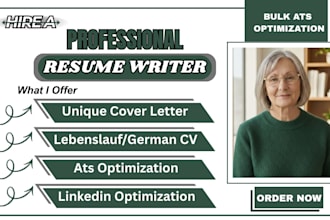 write an ats compliant german cv lebenslauf, resume, cover letter, and linkedin