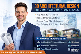 design 3d architectural exterior interior commercial, house