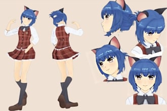 draw anime reference sheet vtuber model anime character anime furry ref sheet