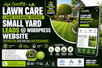 generate lawn care, lawn cleaning service, small yard, leads wordpress website