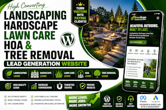 generate landscaping, hardscape, lawn care, hoa, tree removal lead build website