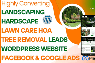 generate landscaping, hardscape, lawn care, hoa, tree removal lead build website