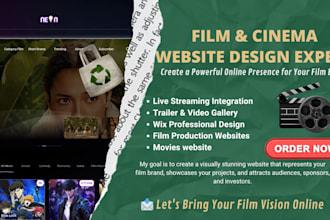 design professional cinema website, film production,video live streaming website