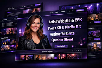 design develop artist website epk sheet, press and media kit