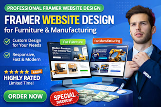 framer website design for furniture website and manufacturing website