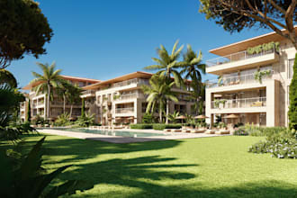 design 3d residential complex,real estate development,cgi exterior facade render